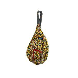 KAVU Rope Sling Bag Geometric Red Yellow Blue Pattern